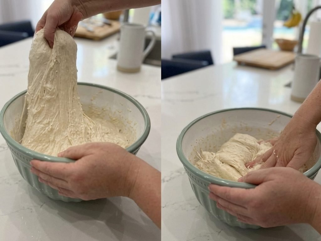 Add the white flour, then the salt and Caputo Integrale whole wheat flour (photo 3 of 3)