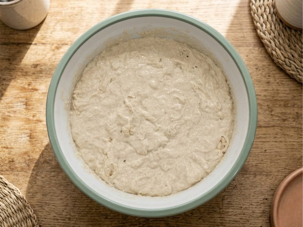 Add the white flour, then the salt and Caputo Integrale whole wheat flour (photo 1 of 3)