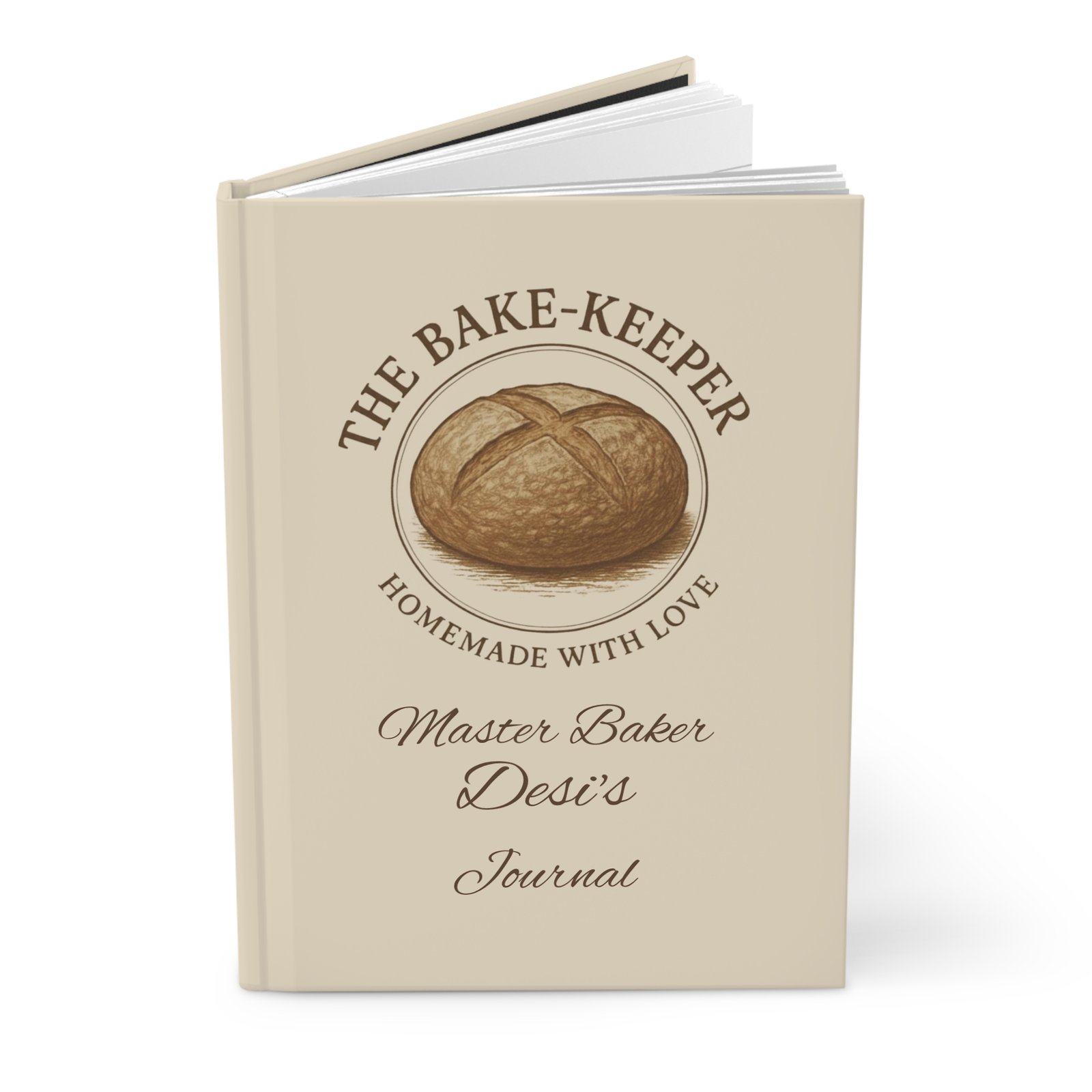 Baker’s Journal — Personalized “The Bake-Keeper” Lined Hardcover Recipe Notebook - Image 4