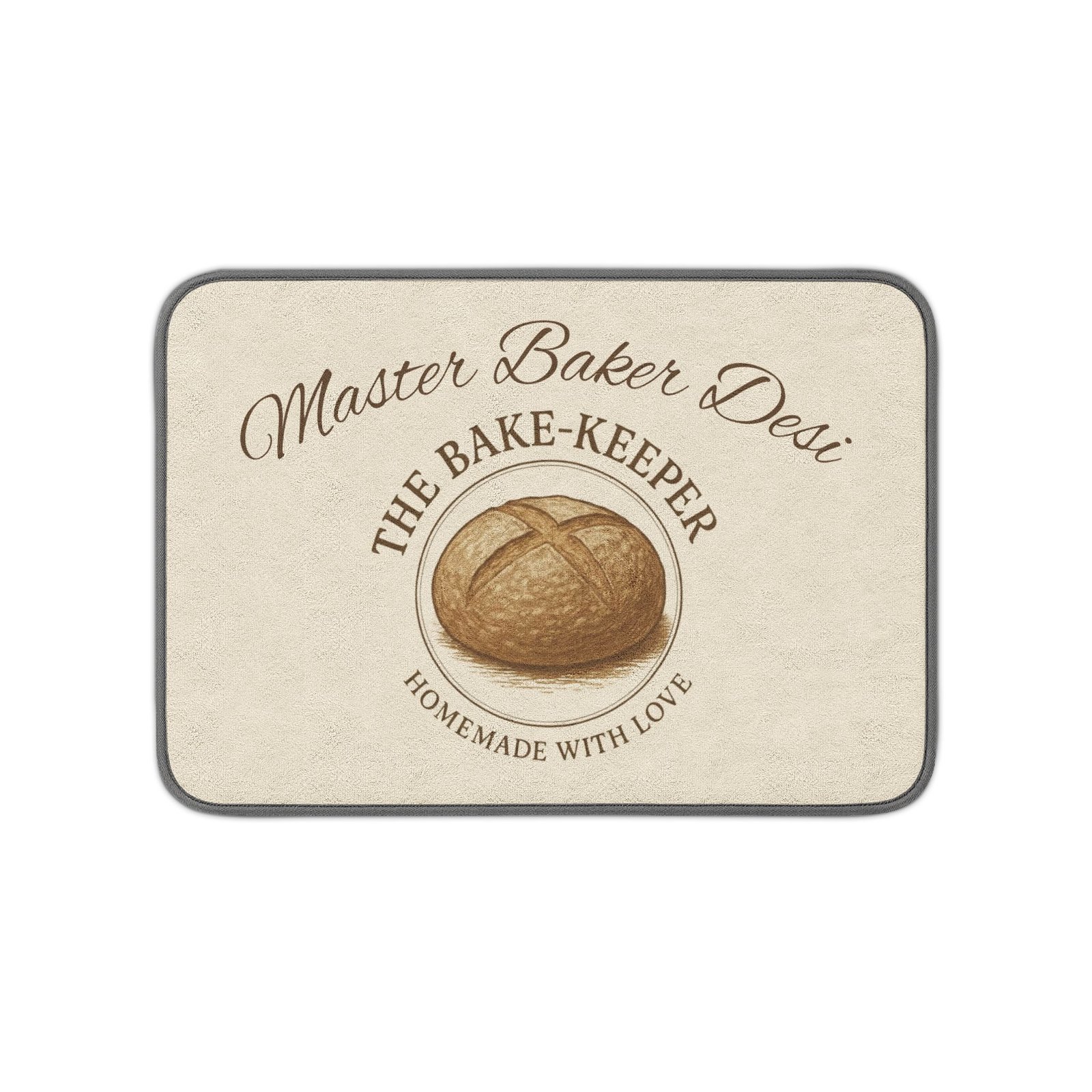 Baker Dish Mat — Personalized "Master Baker" Microfiber Kitchen Floor/Counter Mat