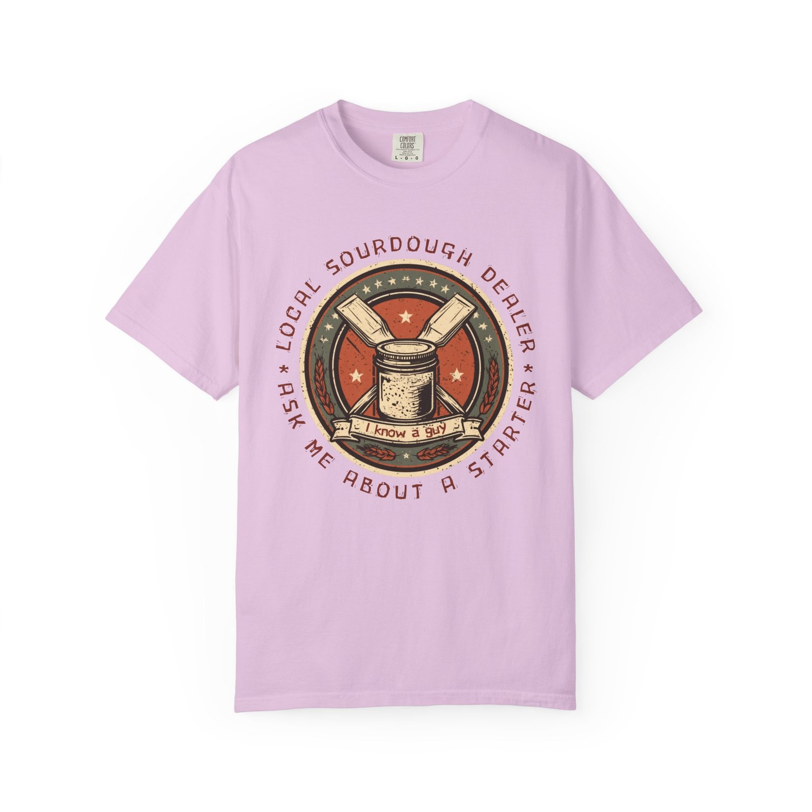 Local Sourdough Dealer Shirt, Funny Sourdough Starter Badge Tee, Bread Baker Gift, I Know A Guy Sourdough Shirt, Baking T-Shirt - Image 7