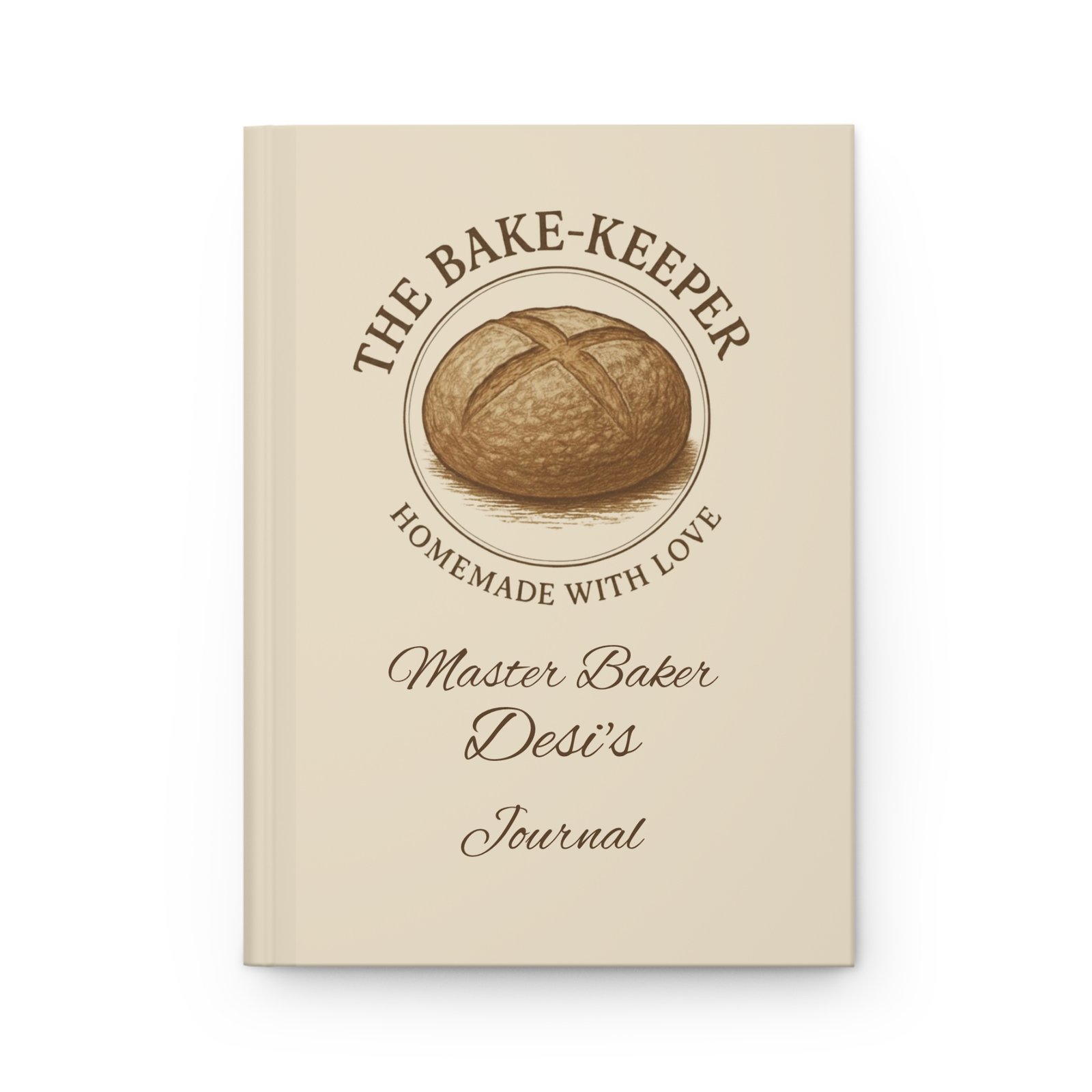 Baker’s Journal — Personalized “The Bake-Keeper” Lined Hardcover Recipe Notebook - Image 2