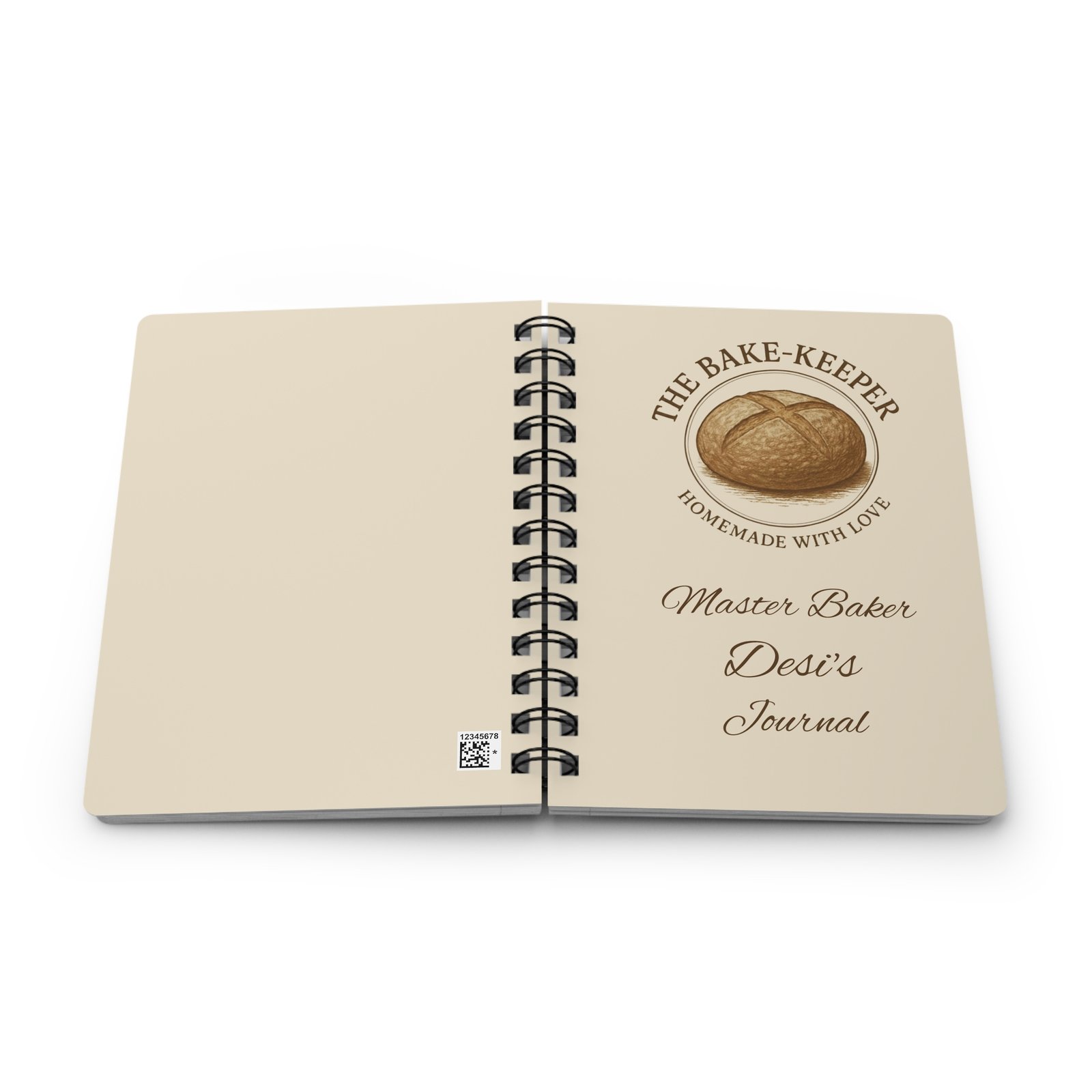 Baker’s Spiral Journal – Personalized “The Bake-Keeper” Homemade With Love Recipe & Baking Notes - Image 8