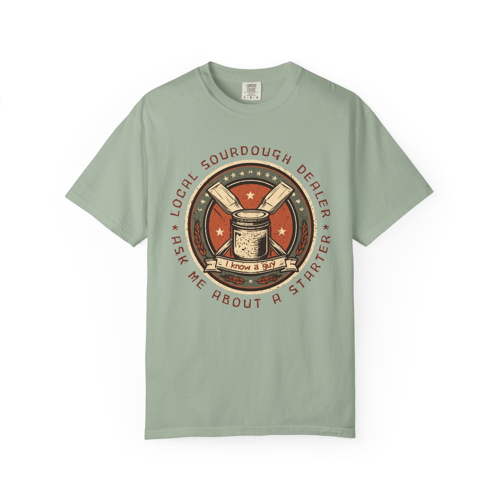 Local Sourdough Dealer Shirt, Funny Sourdough Starter Badge Tee, Bread Baker Gift, I Know A Guy Sourdough Shirt, Baking T-Shirt - Image 6