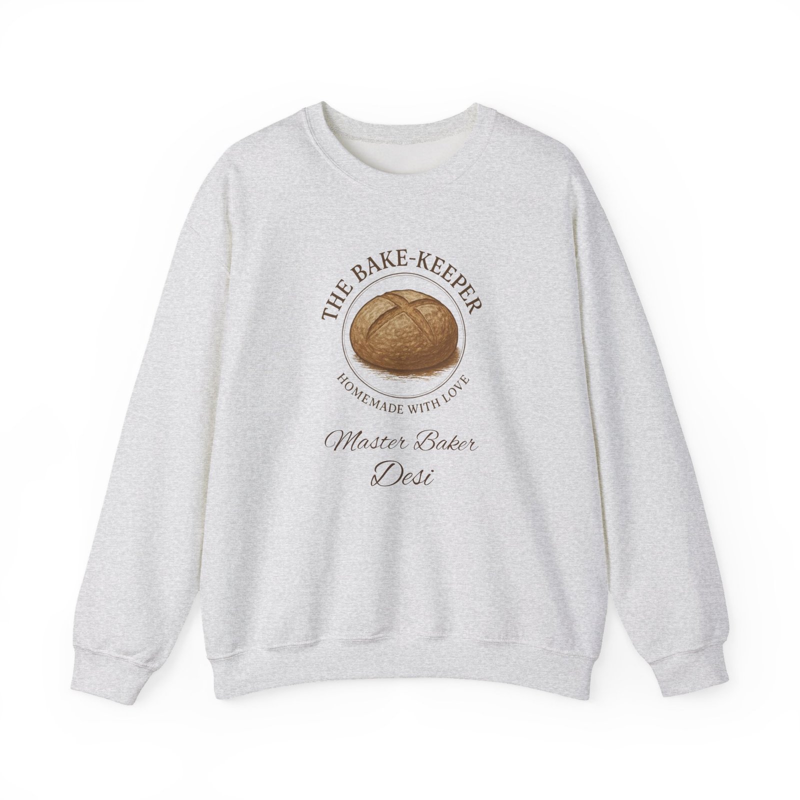 Bake-Keeper Crewneck Sweatshirt – Personalized “The Bake-Keeper: Homemade With Love” Bakery Pullover - Image 3