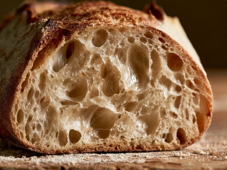 Healthy, open sourdough crumb