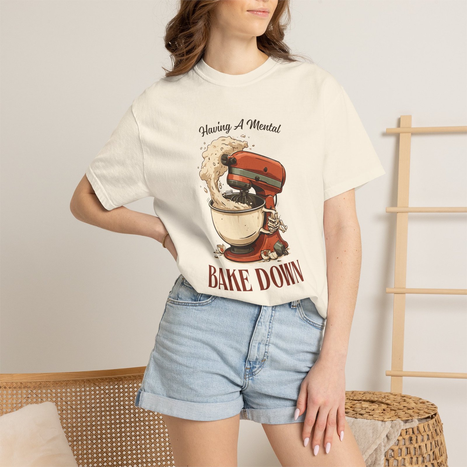 Having A Mental Bake Down Shirt, Funny Halloween Baking Tee, Skeleton Stand Mixer Shirt, Fall Baking Sweatshirt, Gift for Baker - Image 3