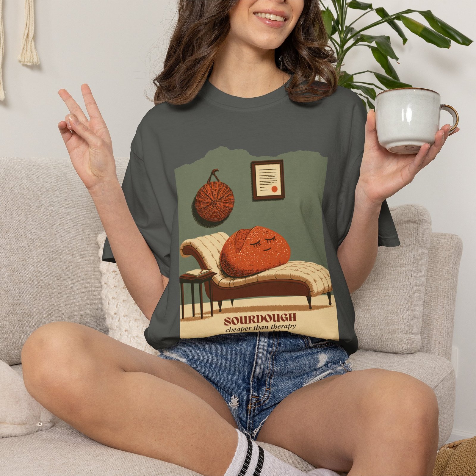 Sourdough Cheaper Than Therapy Shirt, Funny Sourdough Baking Tee, Bread Baker Gift, Sourdough Is My Therapy Shirt, Baking Humor T-Shirt - Image 10