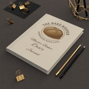 Baker’s Journal — Personalized “The Bake-Keeper” Lined Hardcover Recipe Notebook
