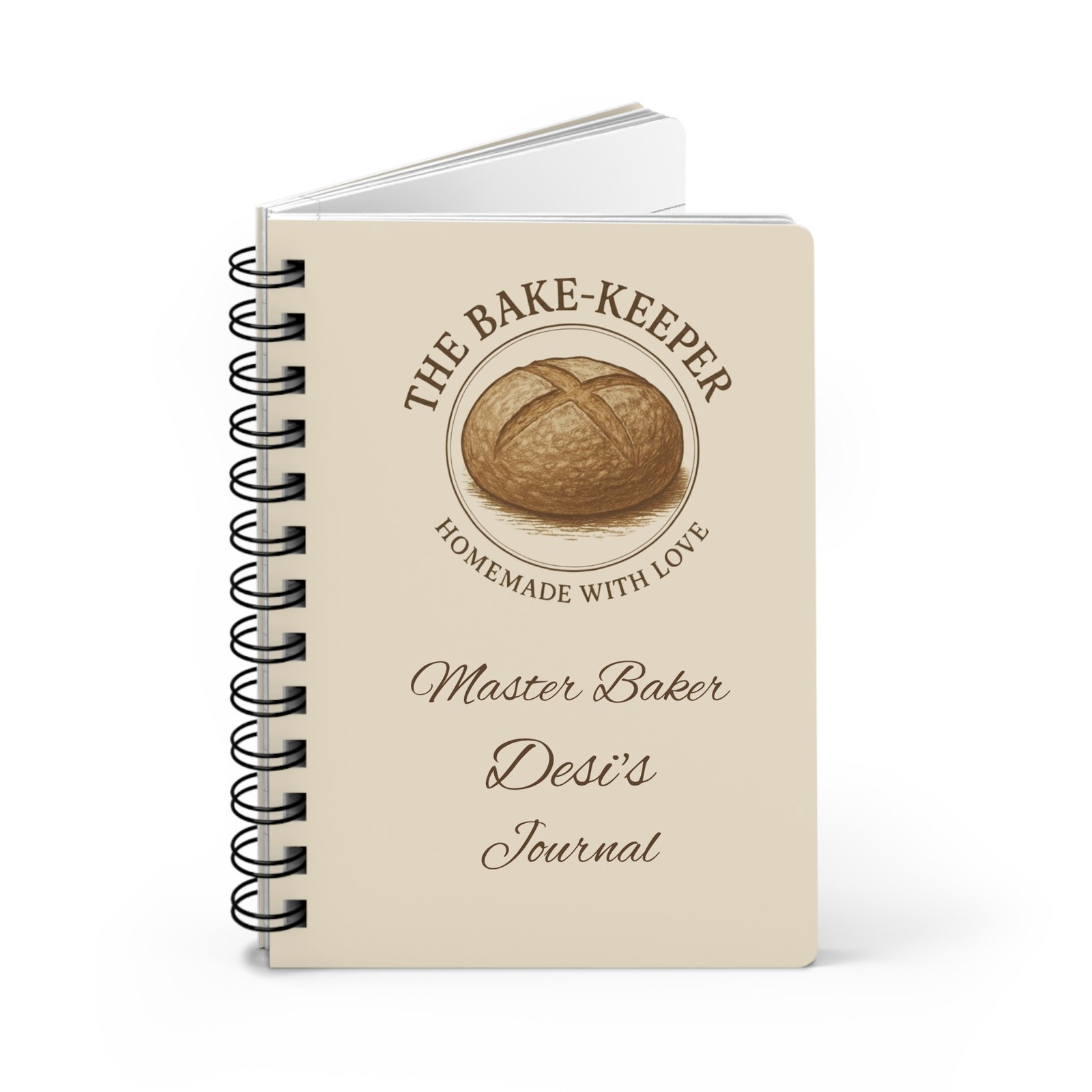 Baker’s Spiral Journal – Personalized “The Bake-Keeper” Homemade With Love Recipe & Baking Notes - Image 6
