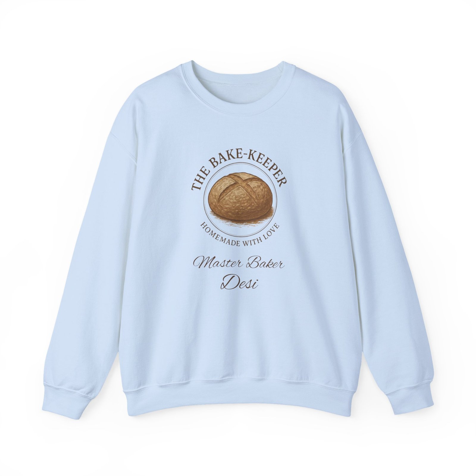 Bake-Keeper Crewneck Sweatshirt – Personalized “The Bake-Keeper: Homemade With Love” Bakery Pullover - Image 4