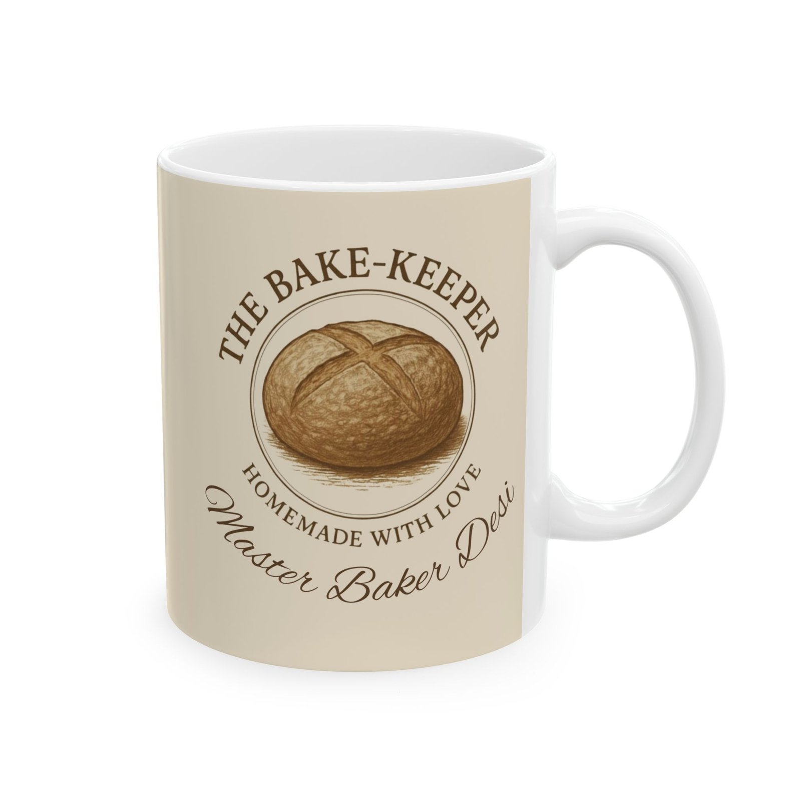 Personalized Mug – “The Bake-Keeper” Ceramic Coffee Cup (11oz/15oz)