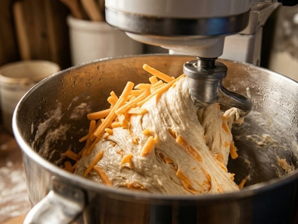 Fold in the cheddar