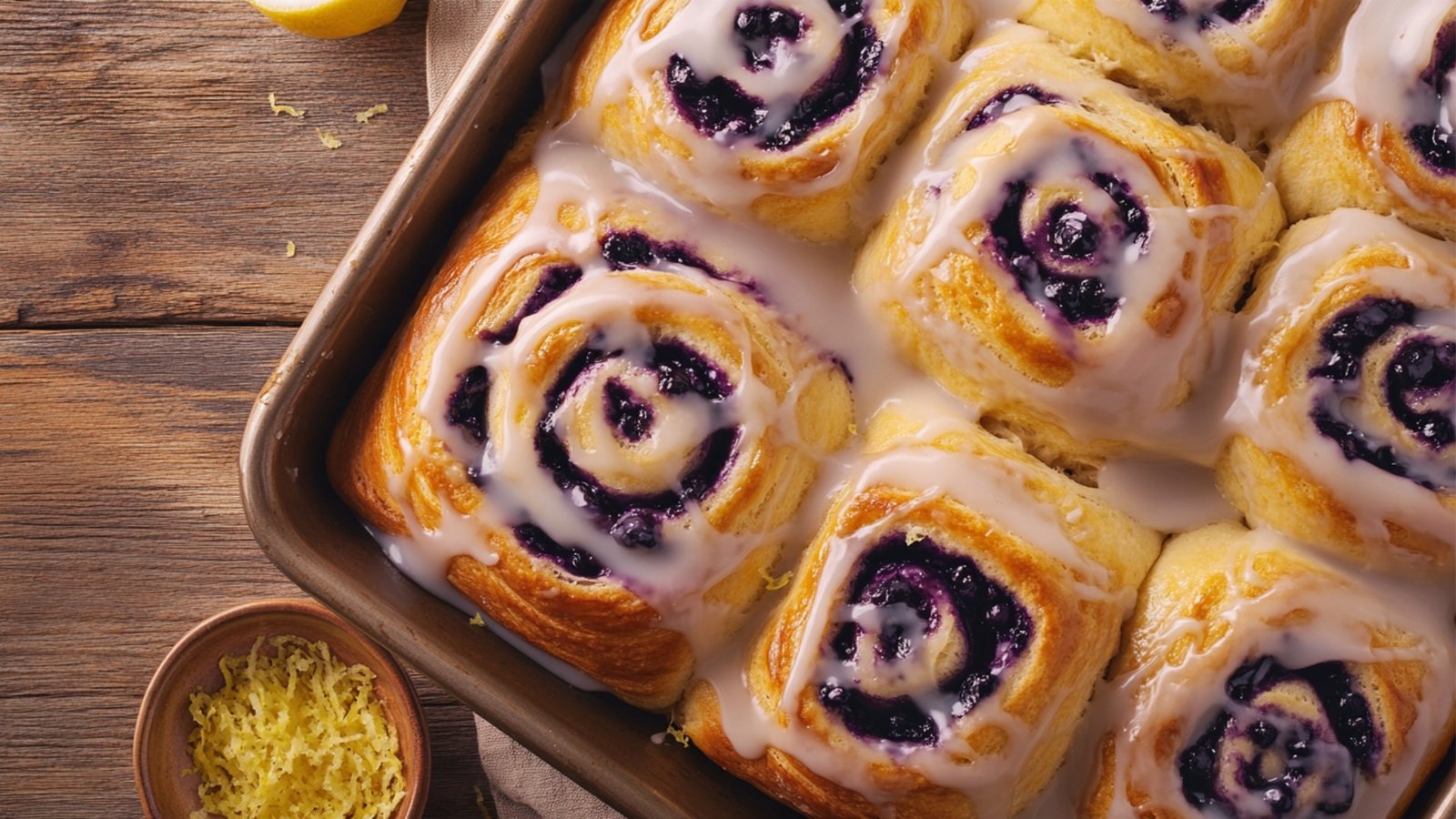Sourdough Discard Blueberry Lemon Sweet Rolls