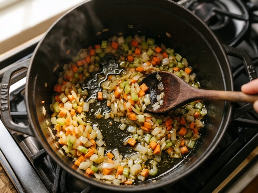Sauté the vegetables