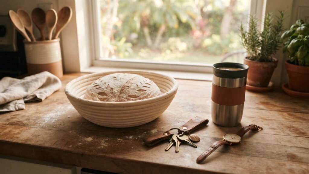 A shaped sourdough loaf ready for the 9-to-5 schedule