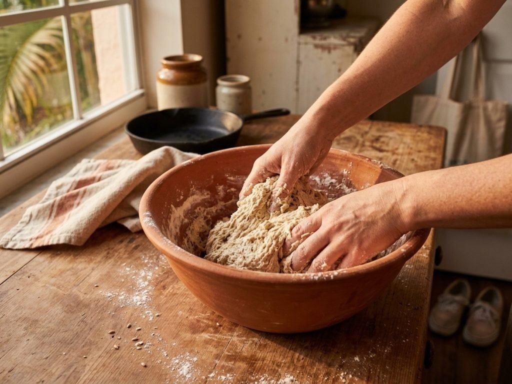 The 9-to-5 Sourdough Schedule mixing after work