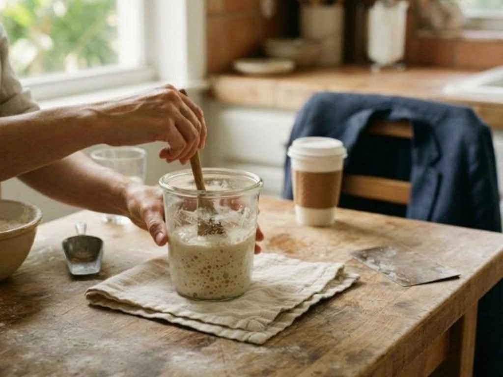 The 9-to-5 Sourdough Schedule the morning feed