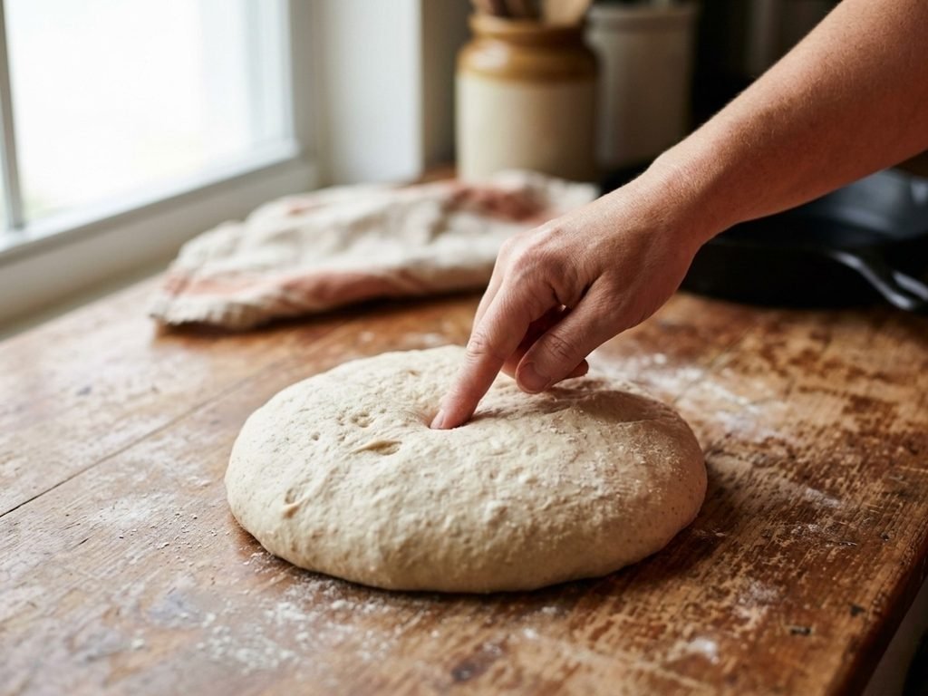 The Same-Day Weekend Sourdough Schedule checking the dough