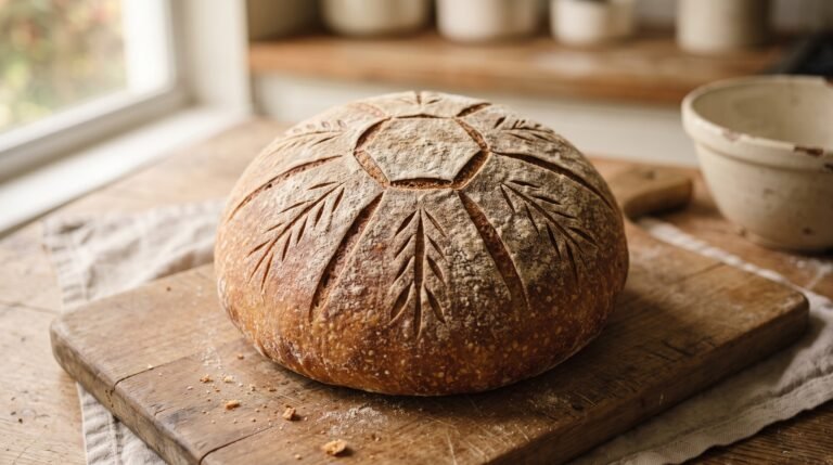 Snowflake Scored Sourdough Boule